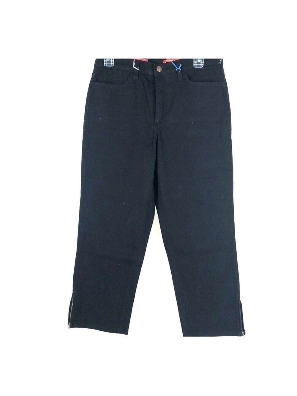 Bnwt-nydj 213 Cropped Jeans Black Side Leg Zipper.
